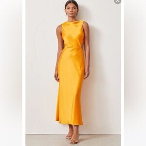 Bec + Bridge Orange Seraphine Cut-Out Midi Dress